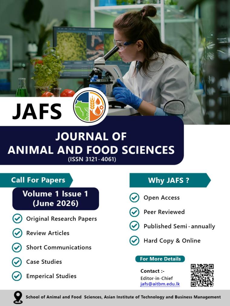 Call for Papers (Volume 1 Issue 1) | Journal of Animal and Food Sciences